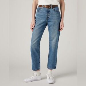 Levi’s Premium 501 Original Cropped Jeans - Worn In Medium Indigo W26 L26